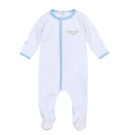 MAGNOLIA BABY ALLIGATOR PIE PRINTED ZIPPER FOOTIE