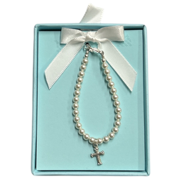 ZSA ZSA & LOLLI WHITE ORNATE CROSS BRACELET