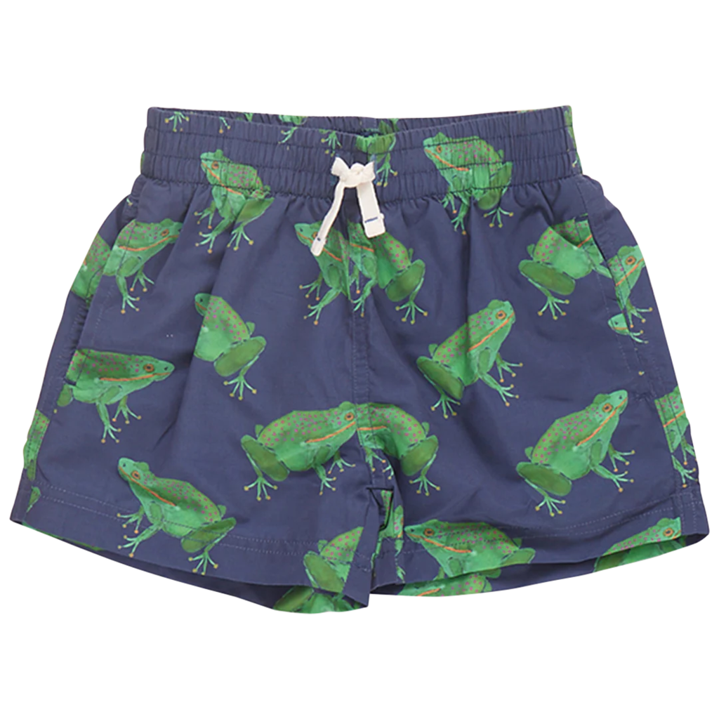 PINK CHICKEN boys swim trunk - navy frogs