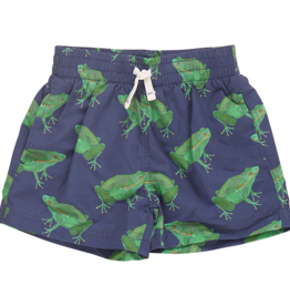 PINK CHICKEN boys swim trunk - navy frogs