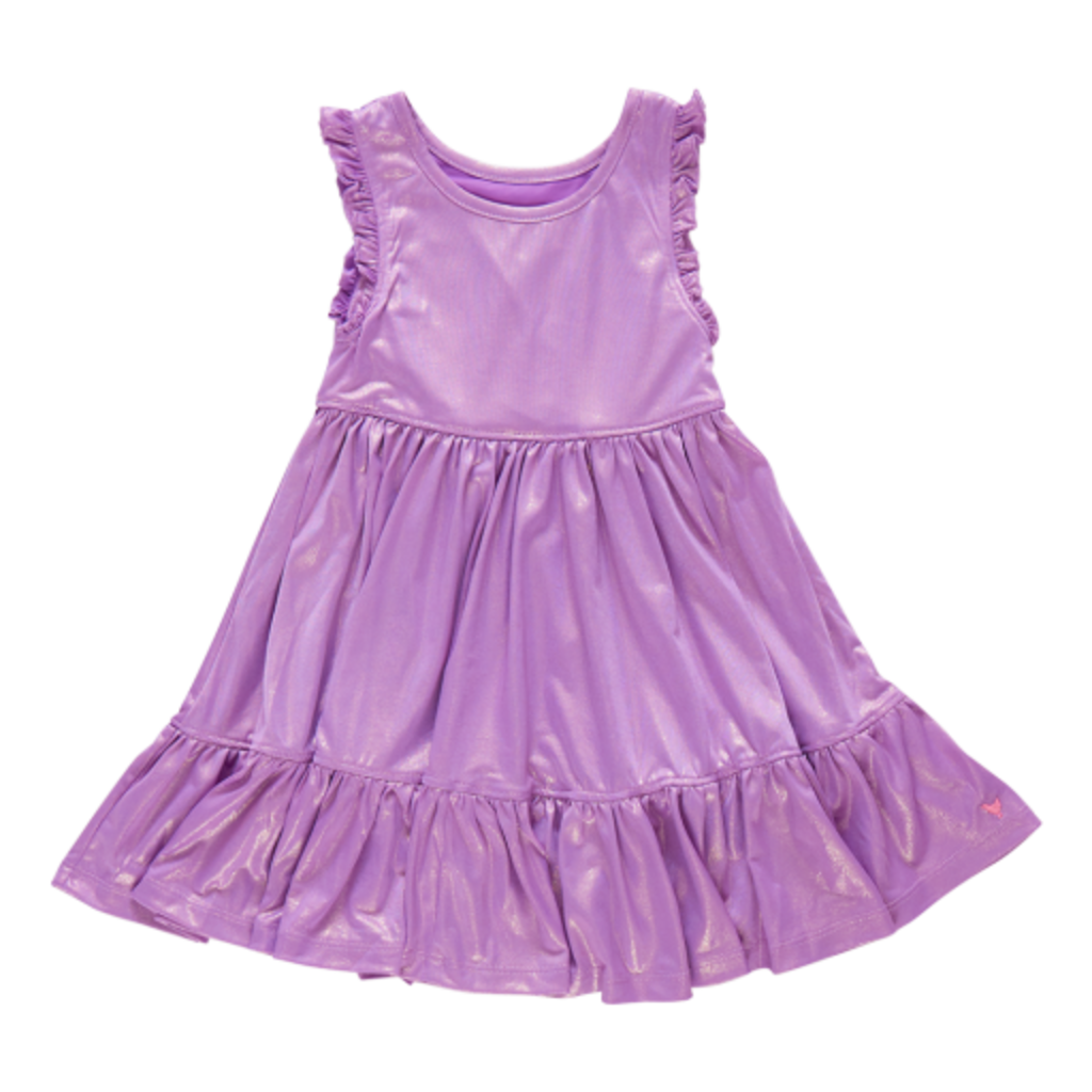 PINK CHICKEN girls lame kelsey dress - purple