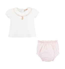 BABY CLUB CHIC pink gingham diapper set