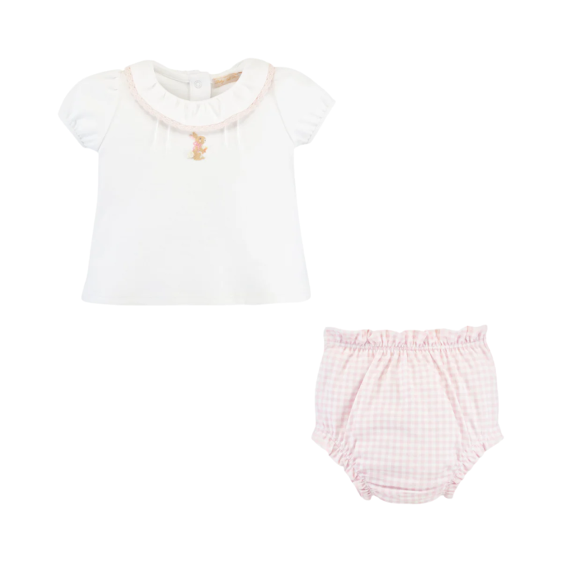 BABY CLUB CHIC pink gingham diapper set