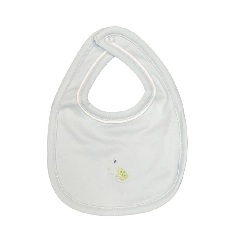 BABY CLUB CHIC baby frogs -bib w/piping trim