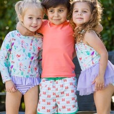 RuffleButts + RuggedButts Dolphin Hem Swim Trunks