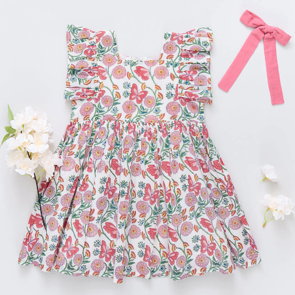 PINK CHICKEN girls elsie dress - butterfly vines