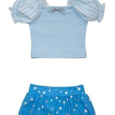 RuffleButts + RuggedButts Puffed Sleeve Skirted 2-Piece