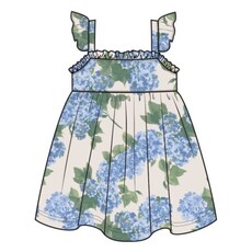 ANGEL DEAR Watercolor Hydrangeas Paperbag Ruffle Sundress With Dc