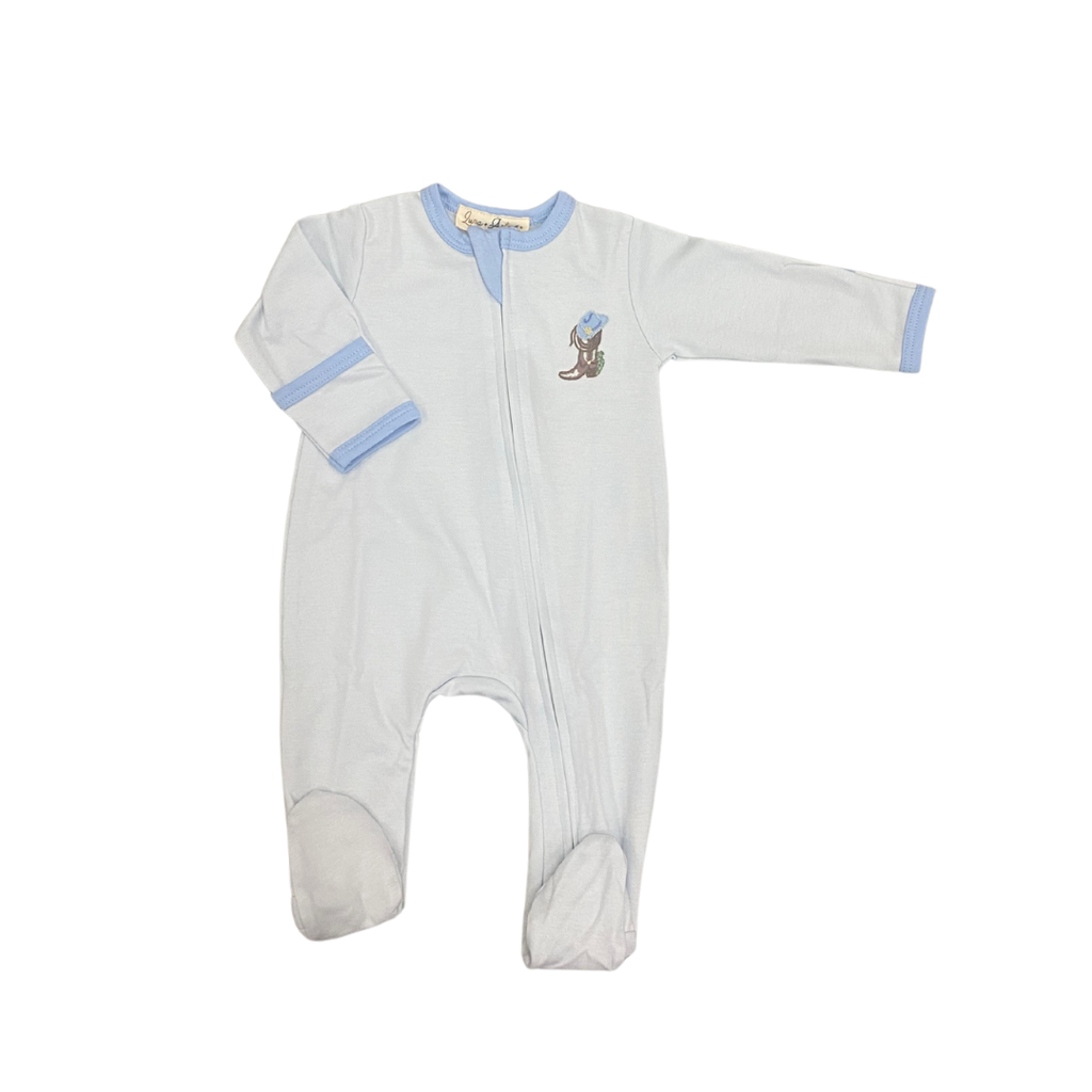 LUNA+ARLO BOOTS AND BLOOMS ZIPPER FOOTIE