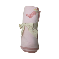 LUNA+ARLO BOOTS AND BLOOMS RECEIVING BLANKET