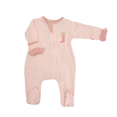 LUNA+ARLO BOOTS AND BLOOMS RUFFLE ZIPPER FOOTIE