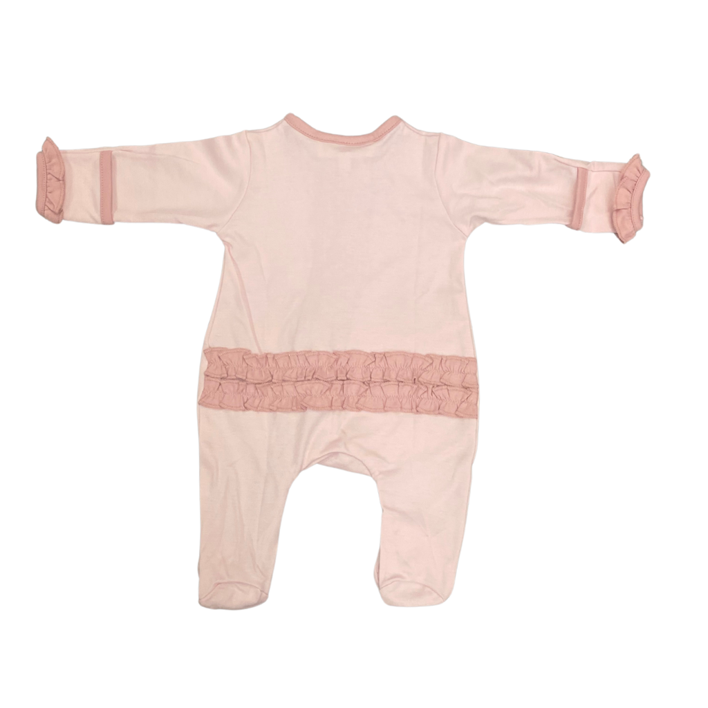LUNA+ARLO BOOTS AND BLOOMS RUFFLE ZIPPER FOOTIE