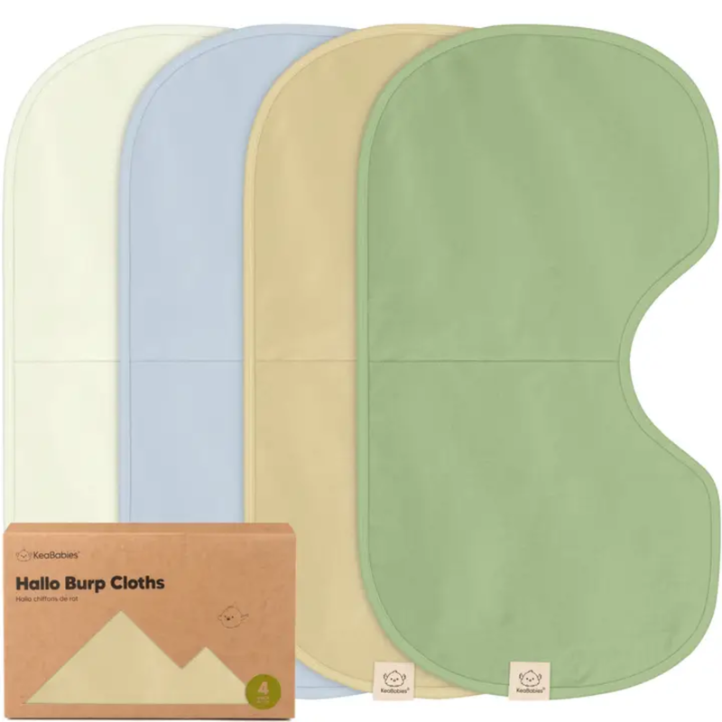 KEABABIES 4PK HALLO BABY BURP CLOTHS-SOFT-DEW