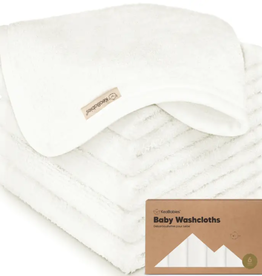 KEABABIES 6PK BABY WASH CLOTHS-WHITE