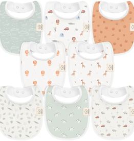 KEABABIES 8 PK URBAN DROOL BIBS FOR TEETHING BABY-WILDERNESS