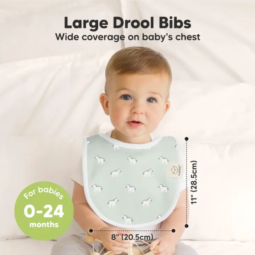 KEABABIES 8 PK URBAN DROOL BIBS FOR TEETHING BABY-WILDERNESS