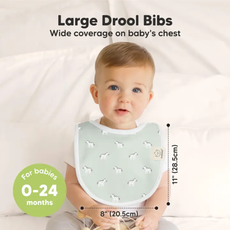 KEABABIES 8 PK URBAN DROOL BIBS FOR TEETHING BABY-WILDERNESS