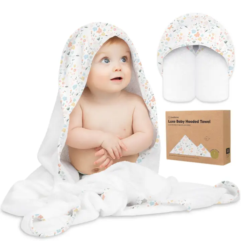 KEABABIES LUXE BABY HOODED TOWEL-WILDFLOWER