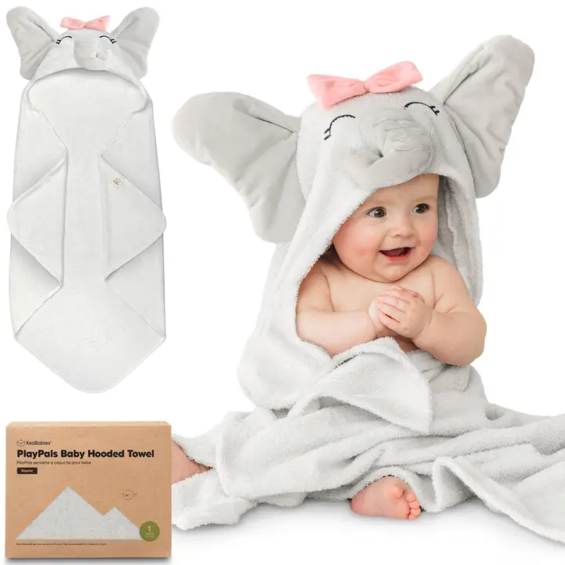 KEABABIES PLAYPALS HOODED BABY BATH TOWEL- NB -ELLA