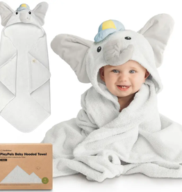 KEABABIES PLAYPALS HOODED BABY BATH TOWEL- NB -ETHAN
