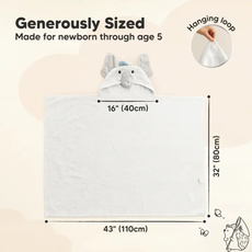KEABABIES PLAYPALS HOODED BABY BATH TOWEL- NB -ETHAN
