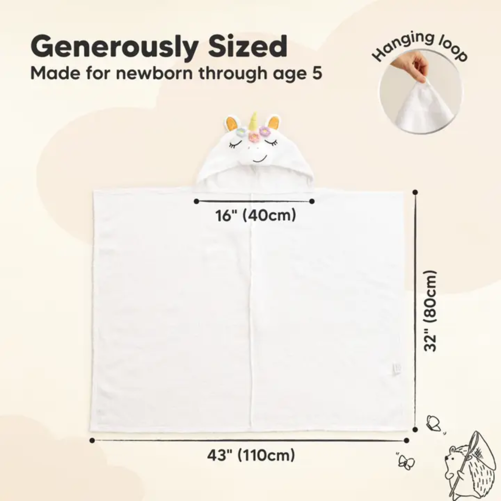 KEABABIES PLAYPALS HOODED BABY BATH TOWELS-NB-URIA