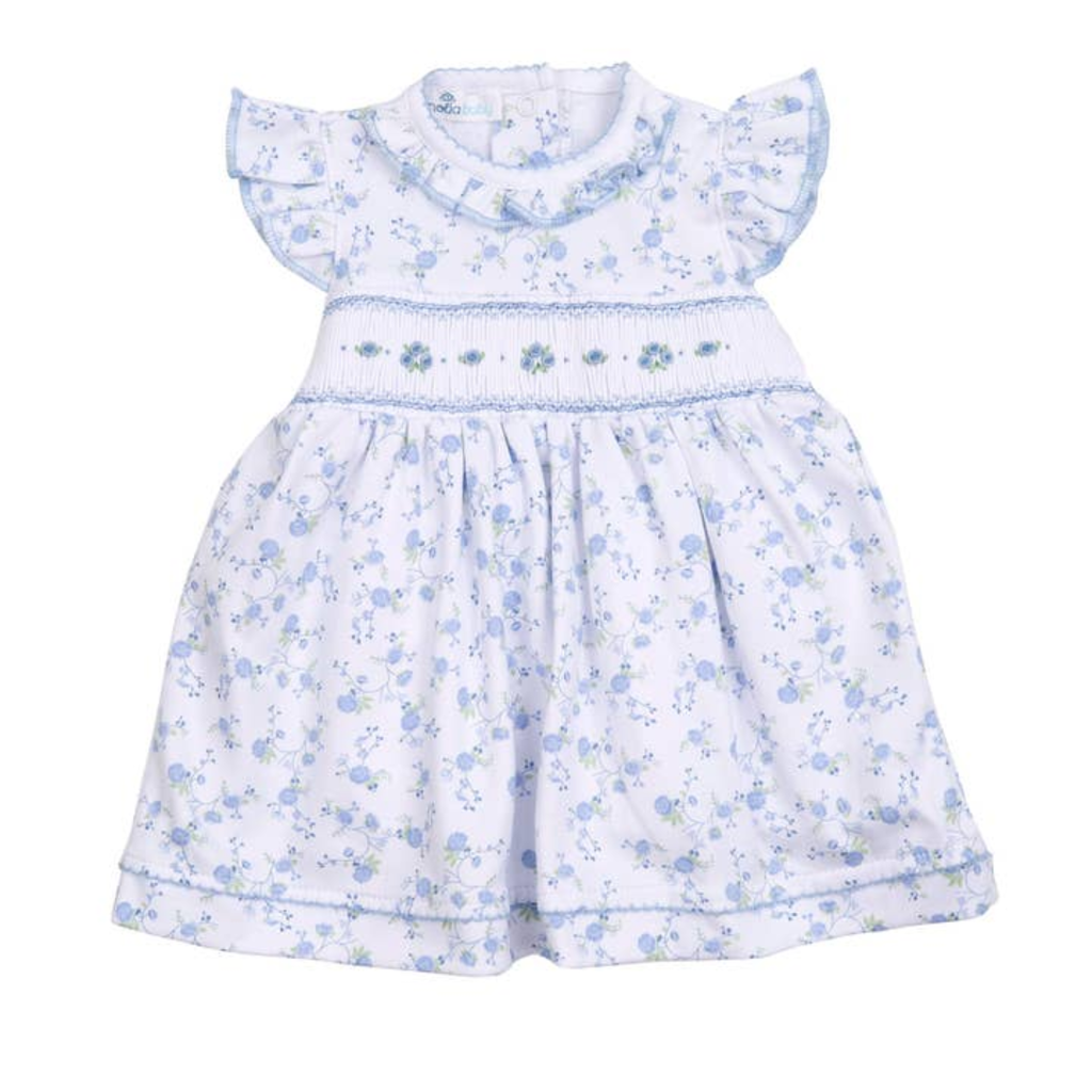 MAGNOLIA BABY SKYLAR'S CLASSICS SMOCKED FLUTTERS DRESS SET