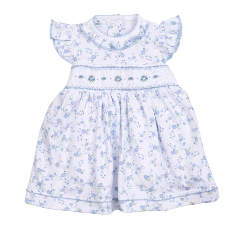 MAGNOLIA BABY SKYLAR'S CLASSICS SMOCKED FLUTTERS DRESS SET