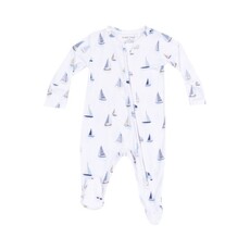 ANGEL DEAR Sailboats Blue 2 Way Zipper Footie