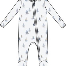 ANGEL DEAR Sailboats Blue 2 Way Zipper Footie
