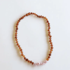 CanyonLeaf RAW COGNAC BALTIC AMBER + RAW ROSE QUARTZ