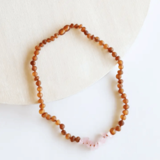 CanyonLeaf RAW COGNAC BALTIC AMBER + RAW ROSE QUARTZ