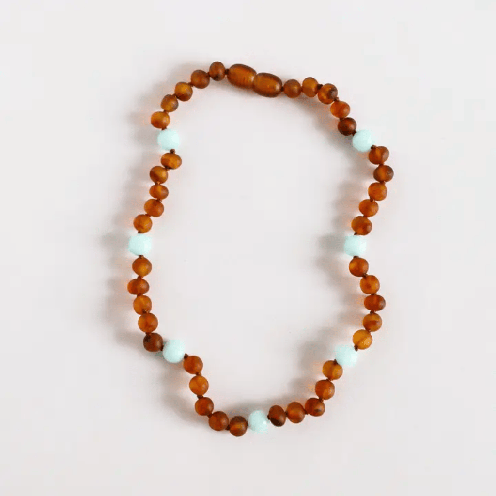 CanyonLeaf RAW COGNAC BALTIC AMBER + AMAZONITE