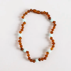 CanyonLeaf RAW COGNAC BALTIC AMBER + AMAZONITE