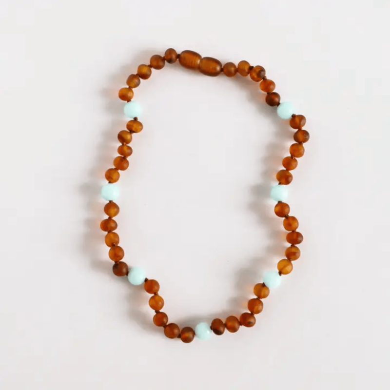 CanyonLeaf RAW COGNAC BALTIC AMBER + AMAZONITE