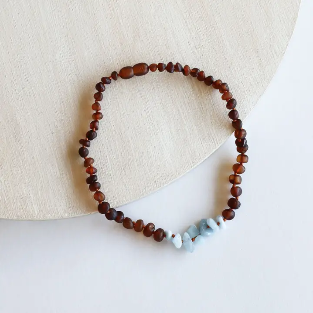 CanyonLeaf RAW COGNAC BALTIC AMBER + AQUAMARINE