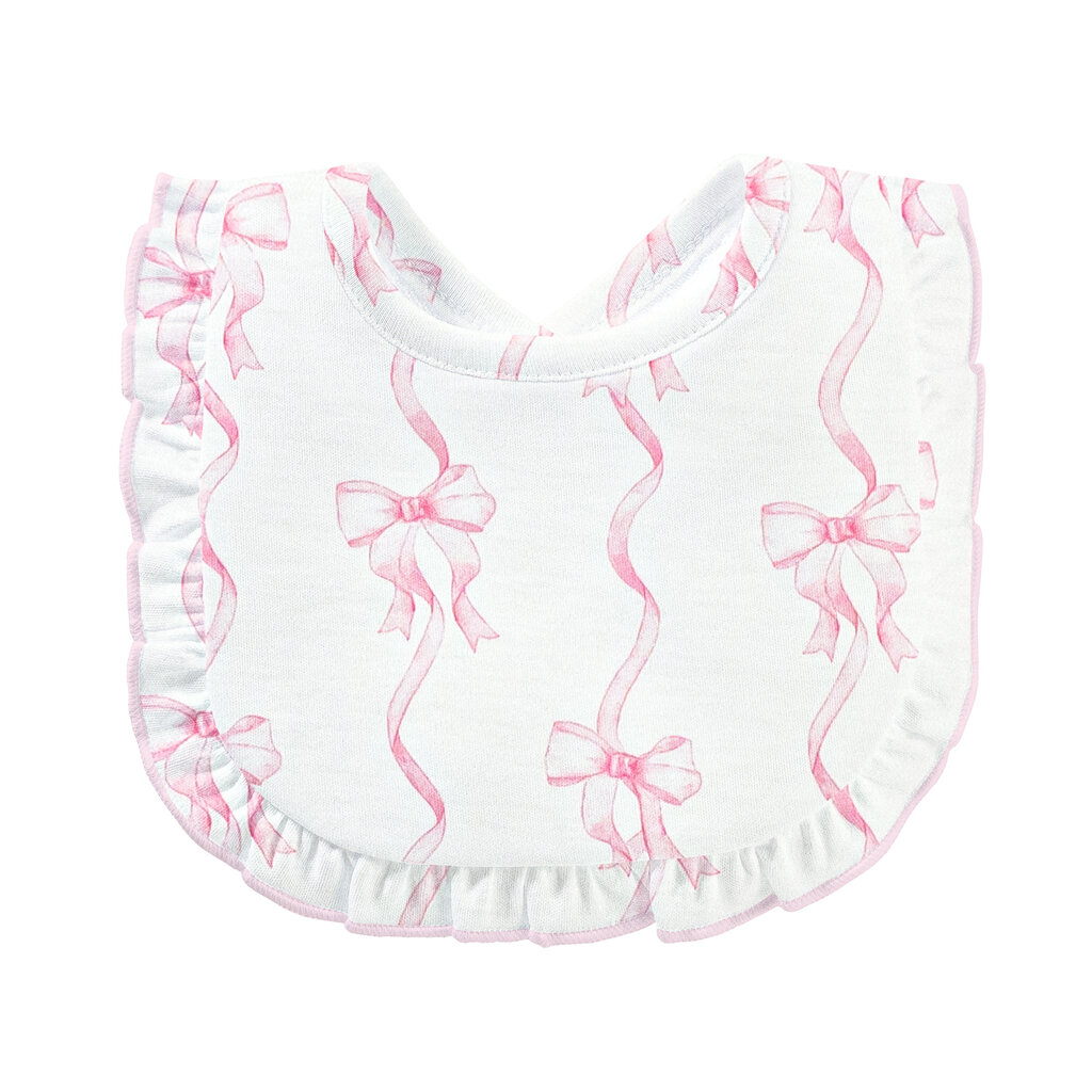 BABY CLUB CHIC coquette bows printed bib w/ruffle