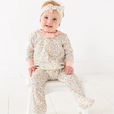 LUNA+ARLO ENCHANTED MEADOWS RUFFLE ZIPPER FOOTIE