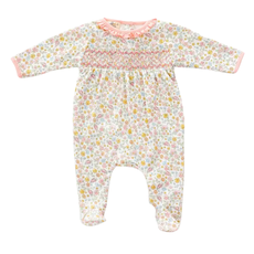 LUNA+ARLO ENCHANTED MEADOWS SMOCKED FOOTIE