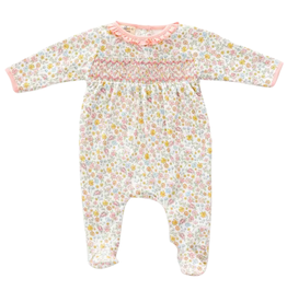 LUNA+ARLO ENCHANTED MEADOWS SMOCKED FOOTIE
