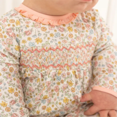 LUNA+ARLO ENCHANTED MEADOWS SMOCKED FOOTIE