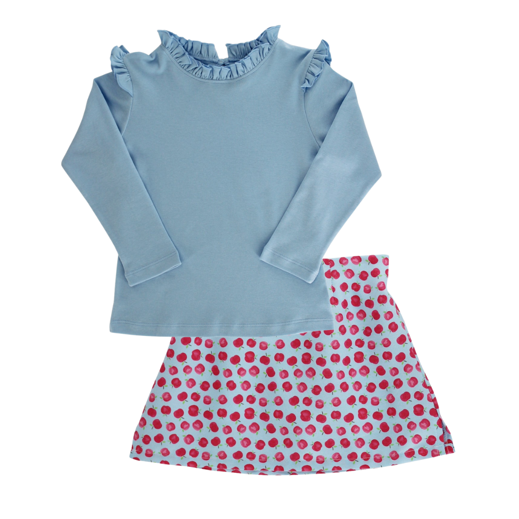 J.BAILEY GIRLS LS TEE W/SKORT