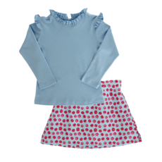 J.BAILEY GIRLS LS TEE W/SKORT