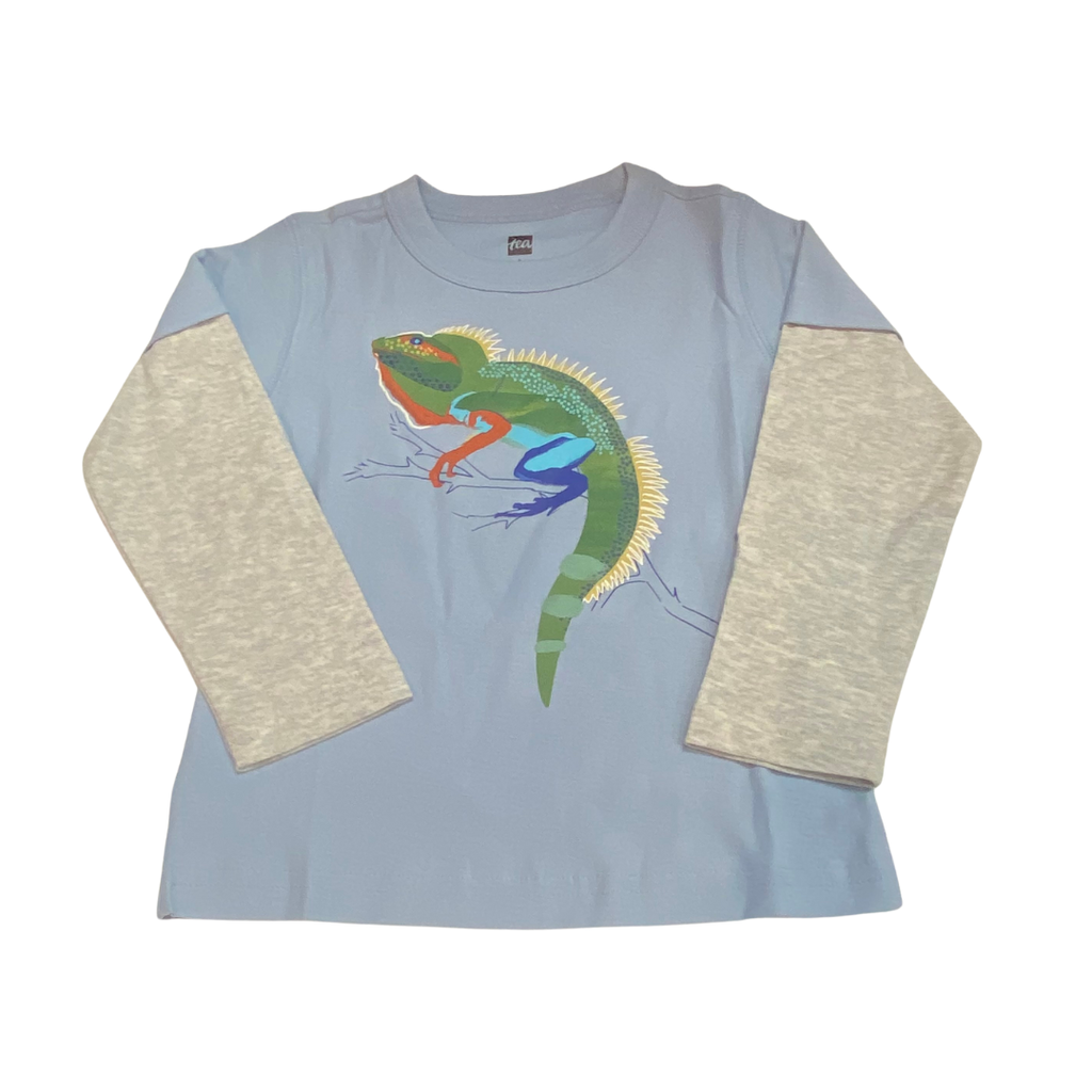 WATER DRAGON LAYERED TEE SCENIC BLUE