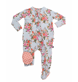 LEV BABY QUINN RUFFLED ZIPPERED FOOTIE