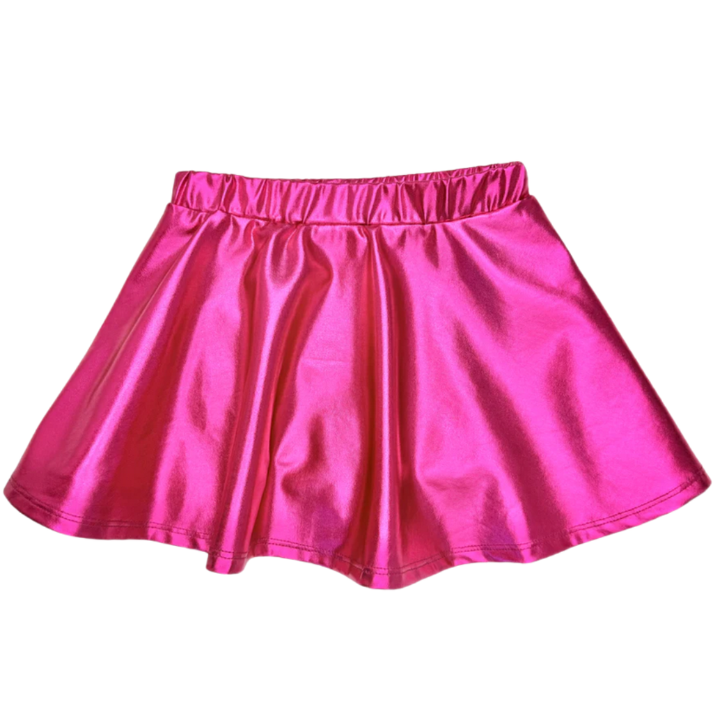 LULU BEBE ZOE-METALLIC HOT PINK SKIRT