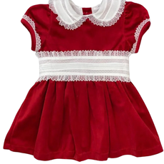 LULU BEBE SCARLET-RED VELVET DRESS W/LACE