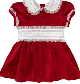 LULU BEBE SCARLET-RED VELVET DRESS W/LACE