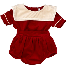 LULU BEBE WILLIAM-RED VELVET SQ COL BUBBLE
