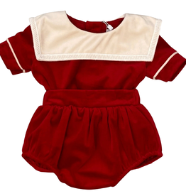 LULU BEBE WILLIAM-RED VELVET SQ COL BUBBLE